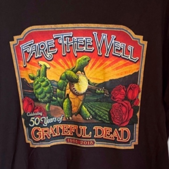 Grateful Dead Men’s Dark Navy Band T-Shirt “Fare Thee Well” 50 Years Size L - Picture 2 of 4